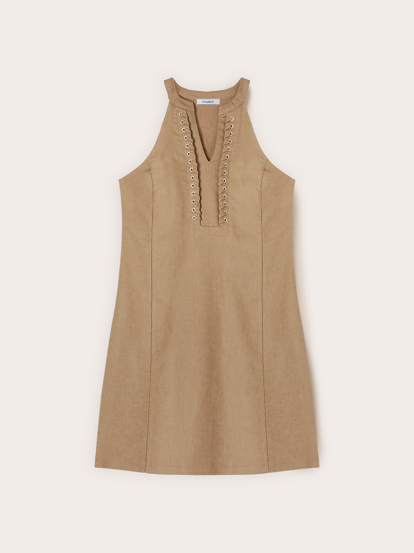 Vestito linea ad A misto lino image number 4