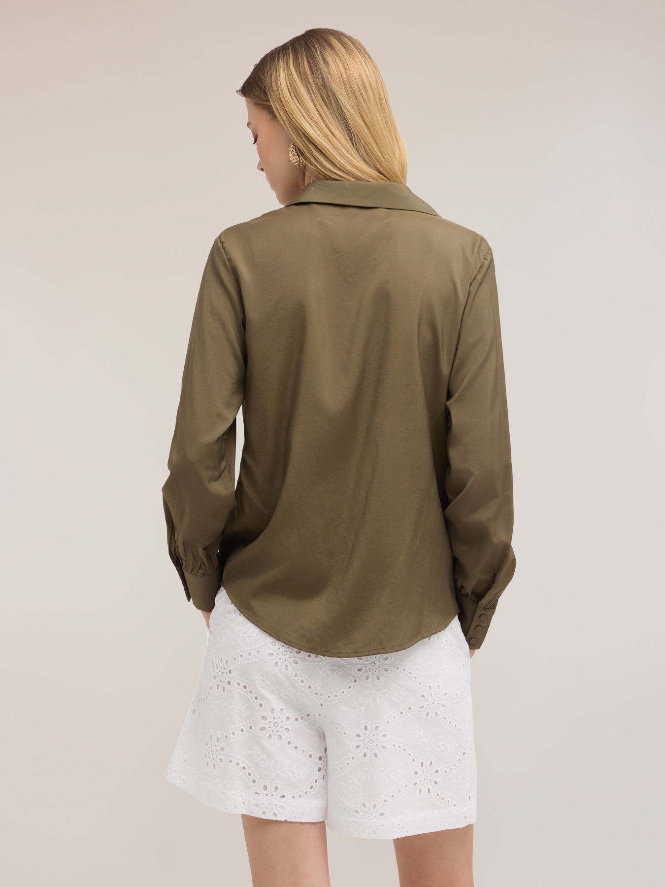 Blusa in raso con colletto image number 2