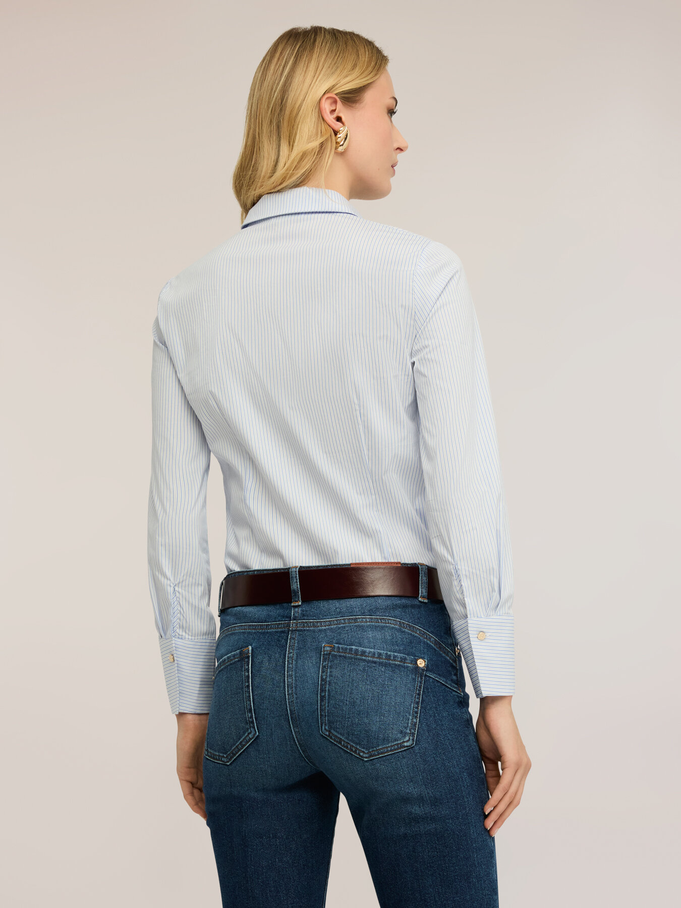 Camicia in popeline a righe image number 1
