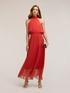 Vestito lungo in voile con scollo halter image number 0