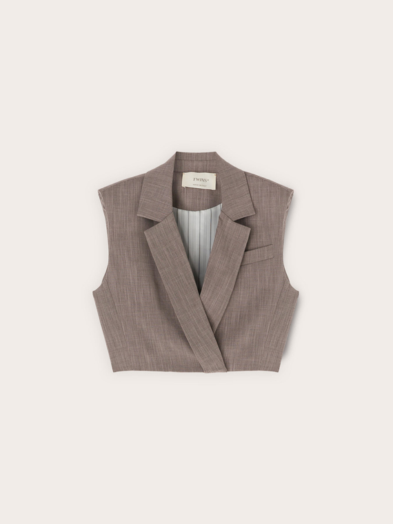 Gilet corto con revers