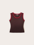 Top in jersey con bordo in maglia image number 4