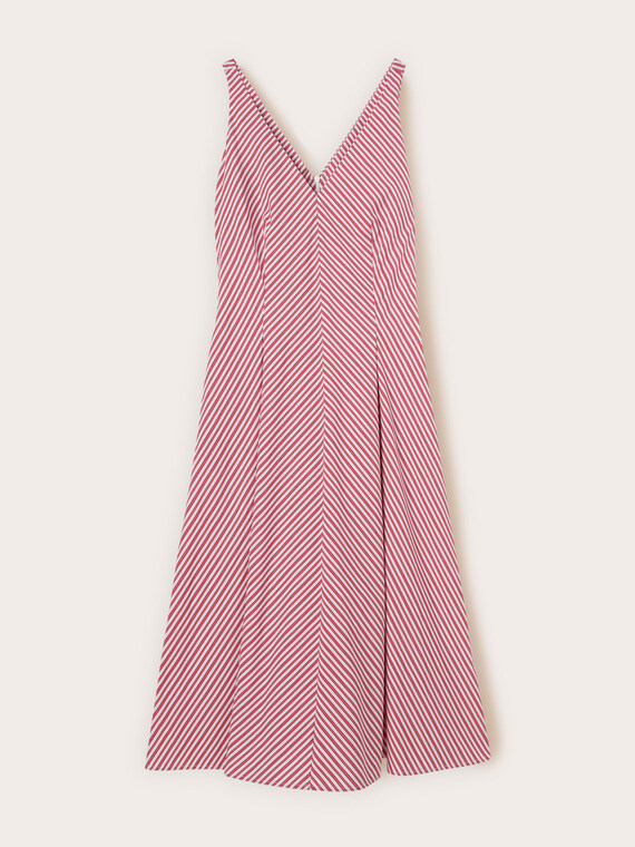 Vestito a linea ad A in popeline a righe