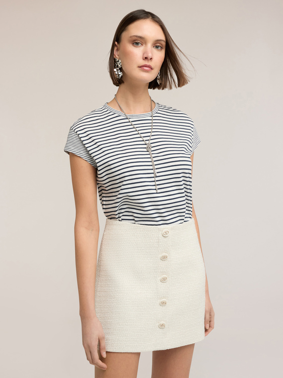 T-shirt a righe in jersey di cotone