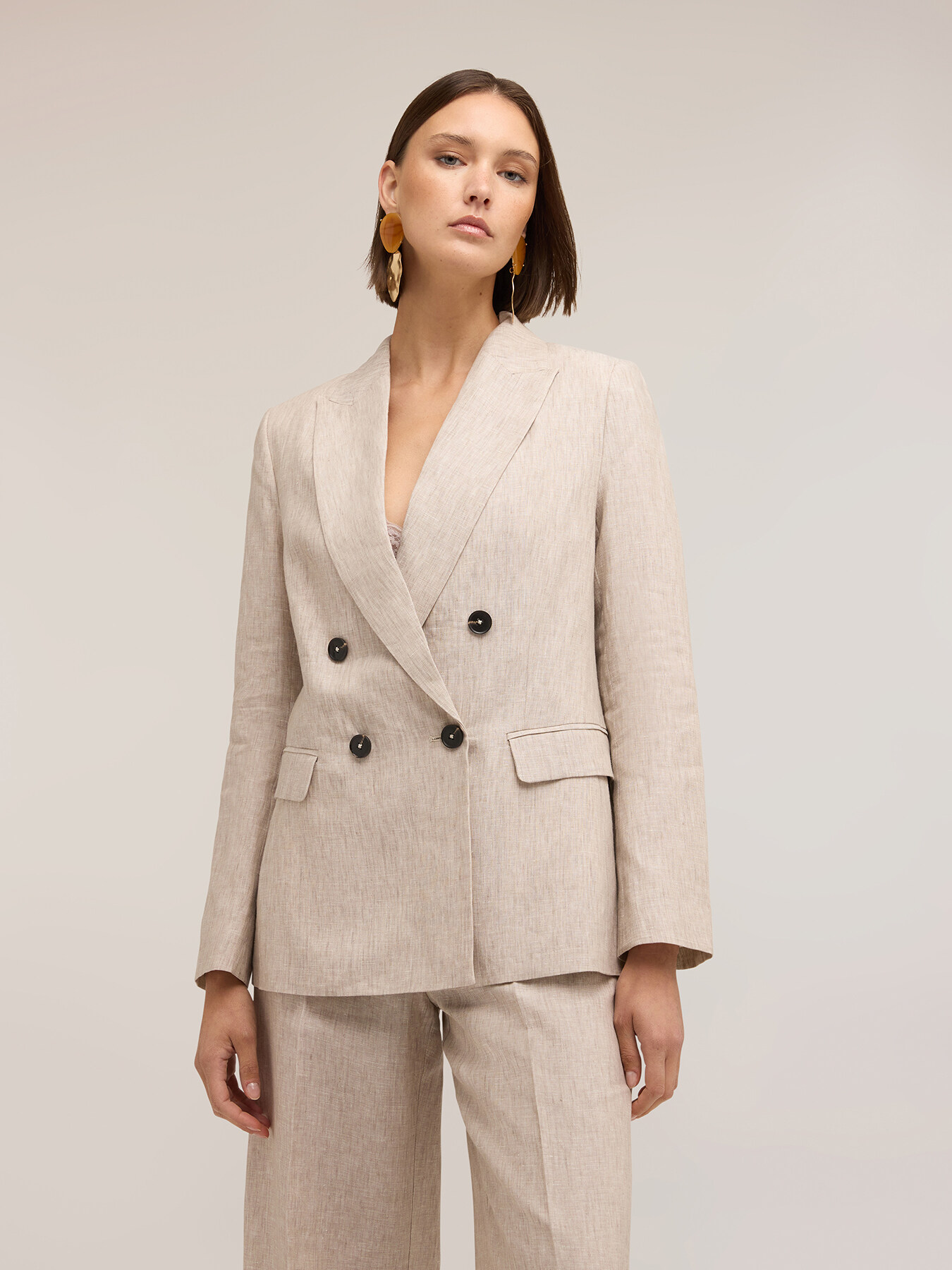 Blazer doppiopetto in lino image number 2