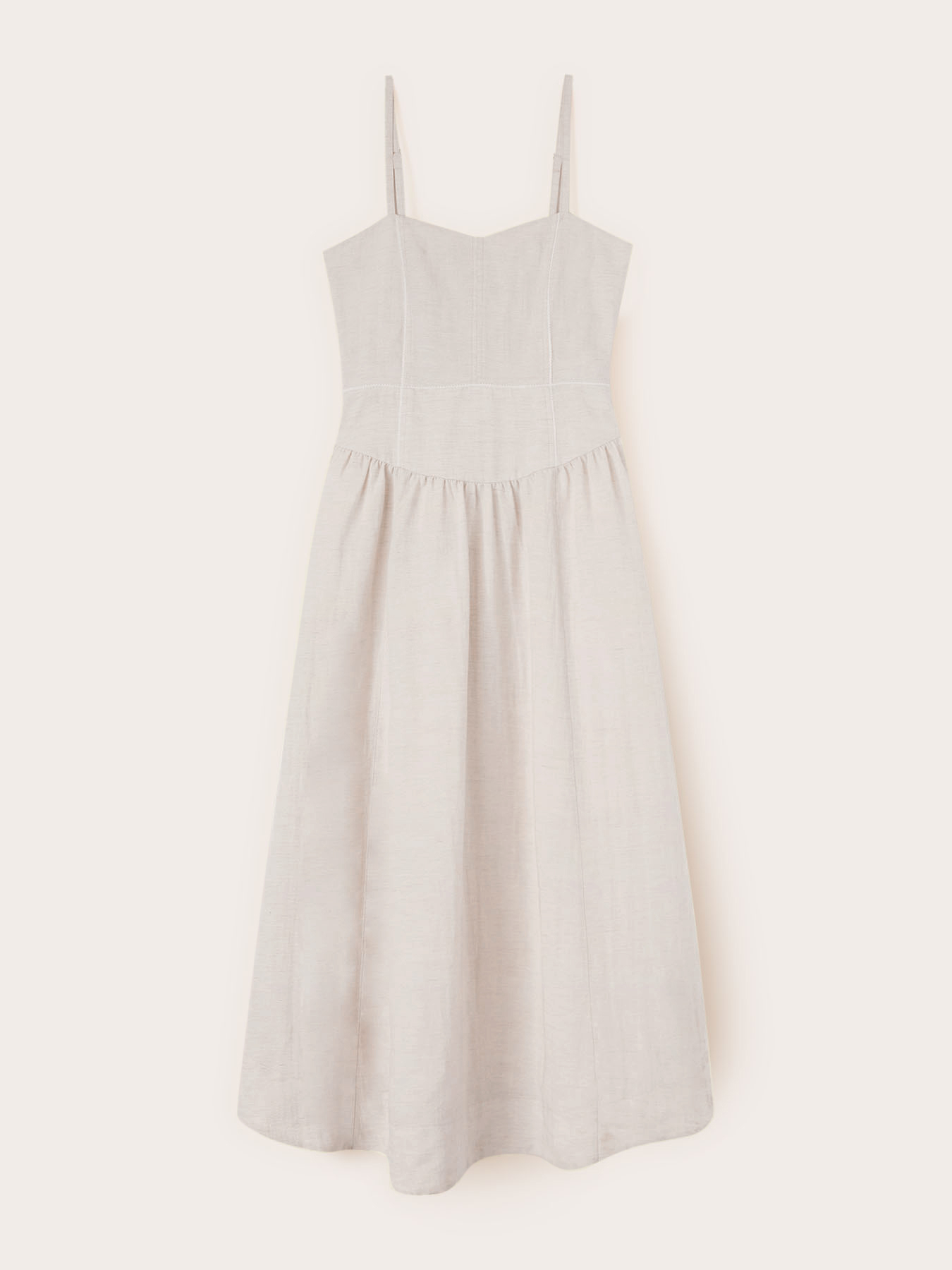 Vestito flare lungo in misto lino image number 3