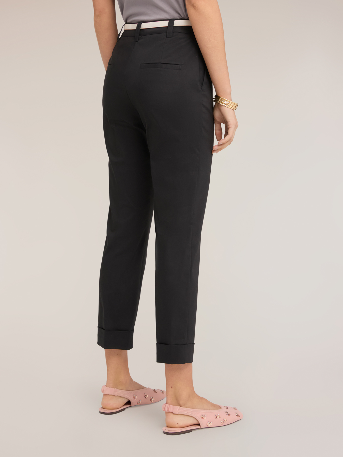 Pantaloni cropped in misto cotone image number 1
