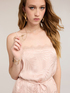 Top in raso jacquard con pizzo image number 3