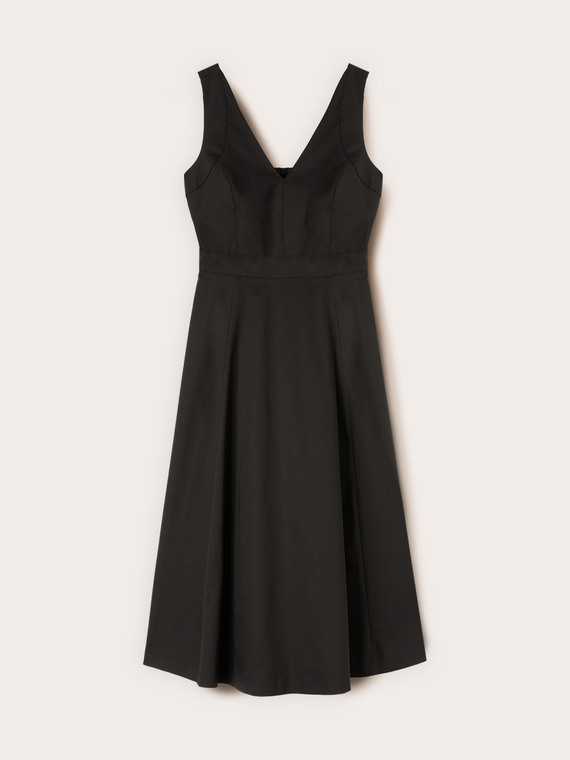 Vestito flare in cotone tecnico