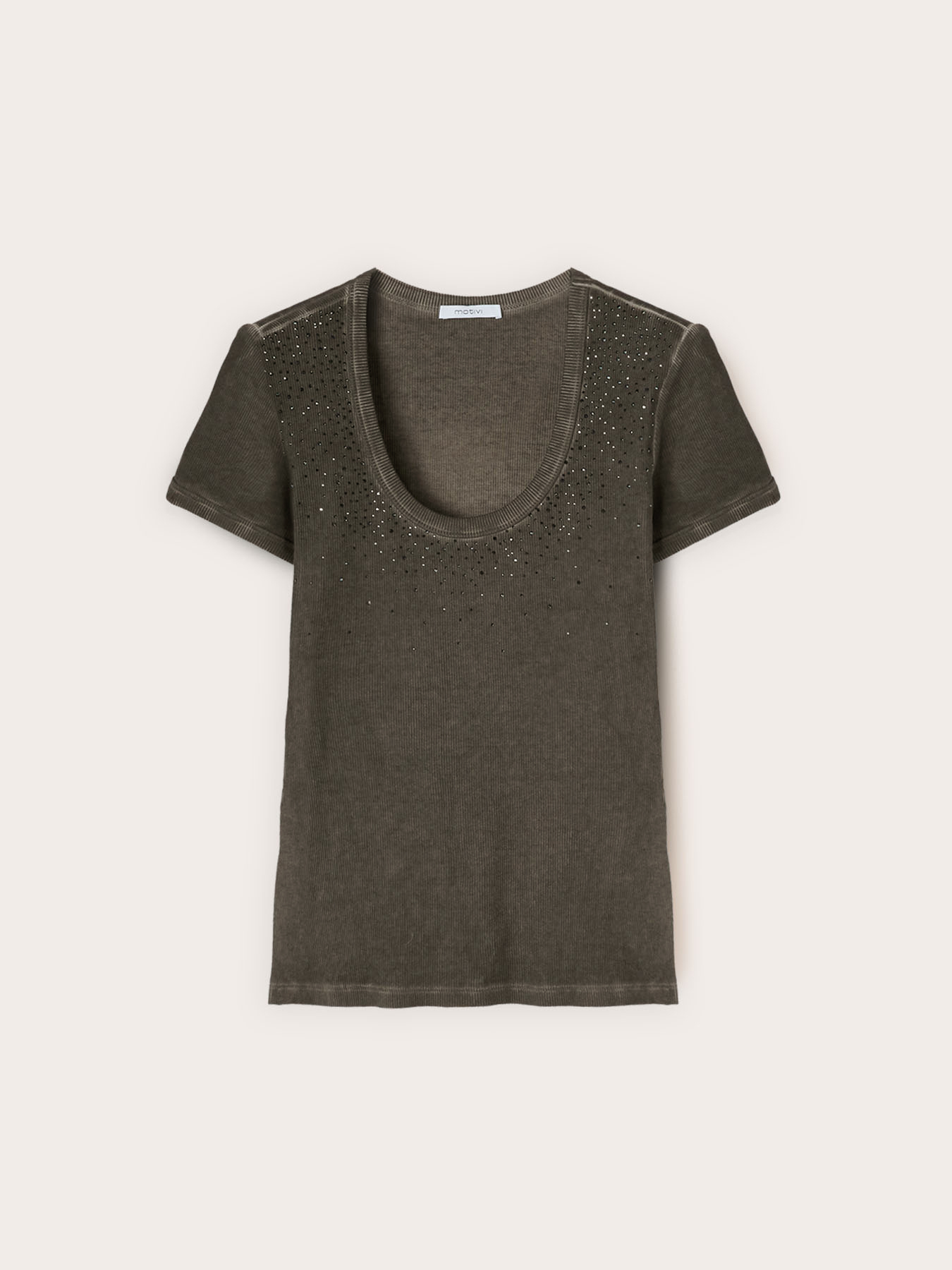 T-shirt con applicazioni di strass image number 4