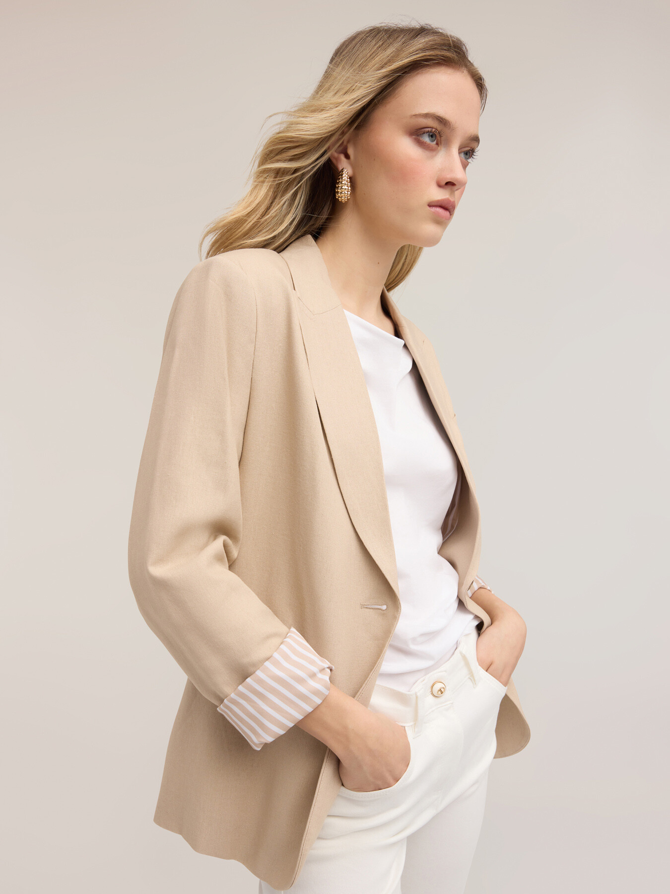 Blazer in misto lino image number 0