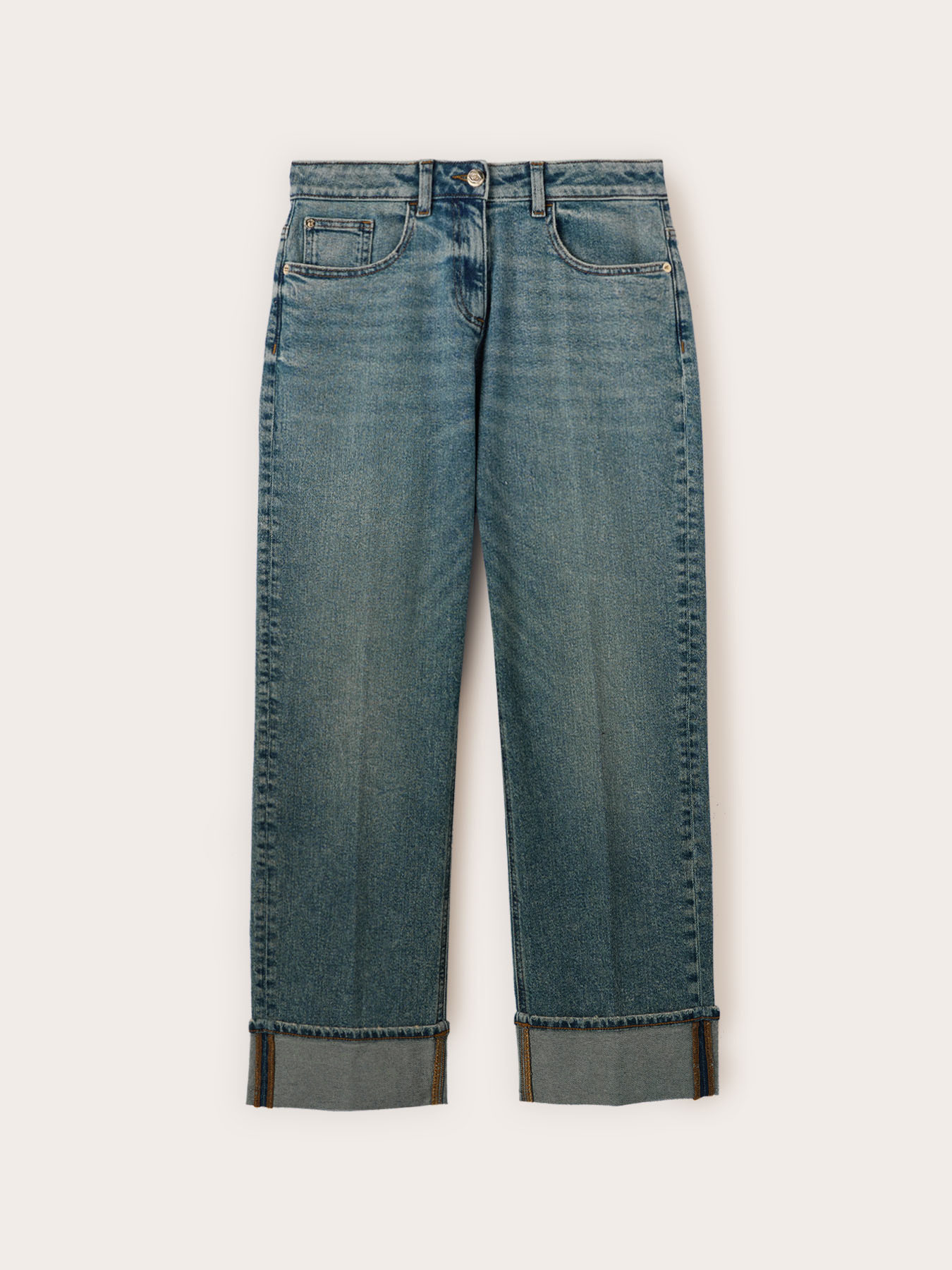 Jeans regular con orlo ripiegato image number 4