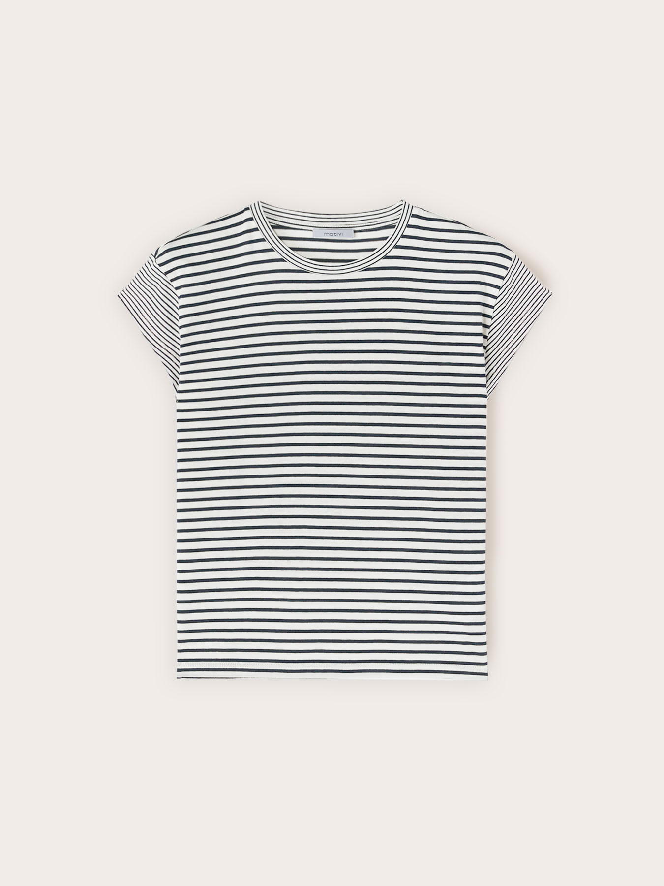 T-shirt a righe in jersey di cotone image number 4