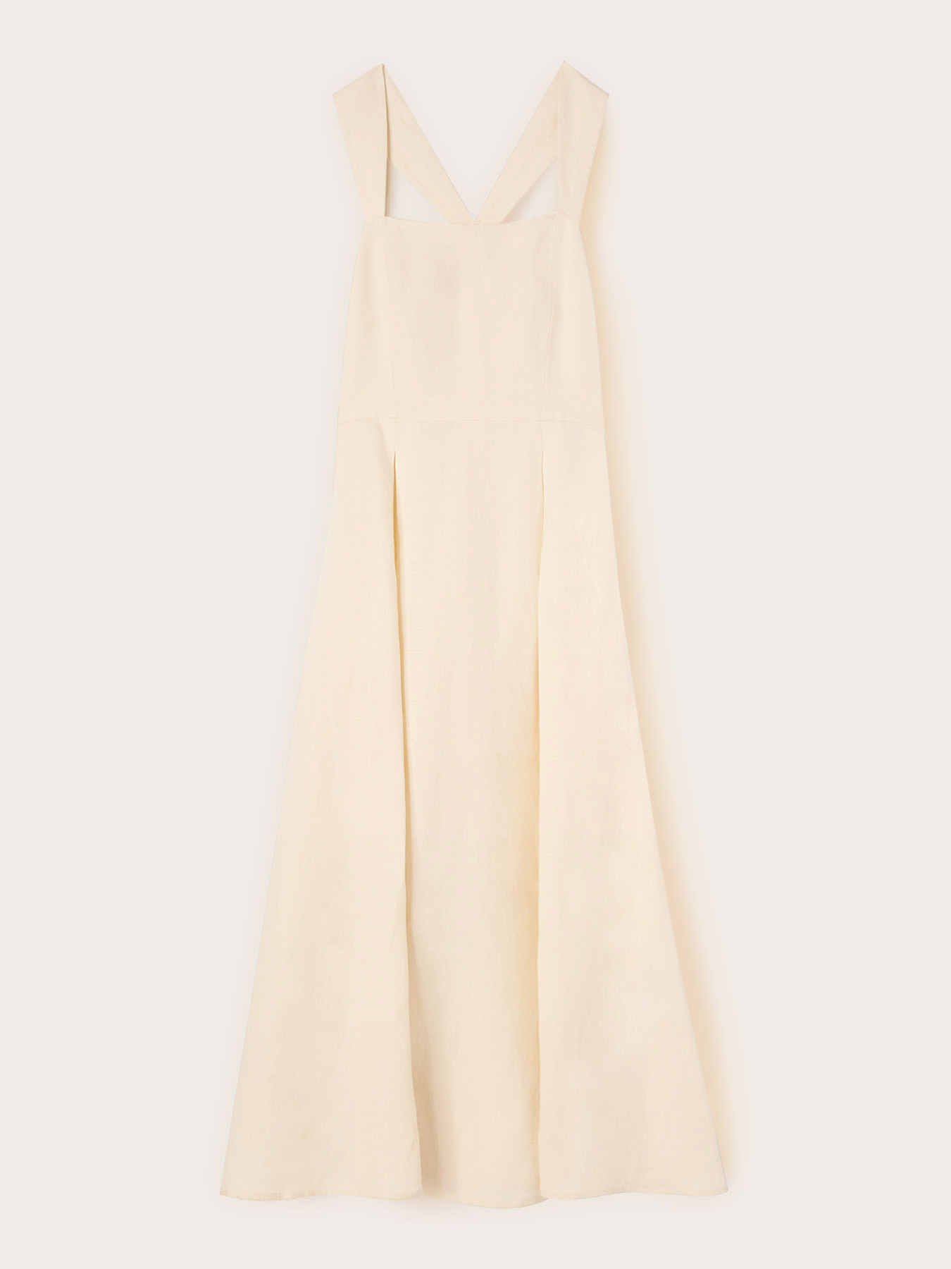Vestito con scollo quadrato in misto lino image number 4
