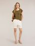 Shorts a vita alta in cotone image number 2