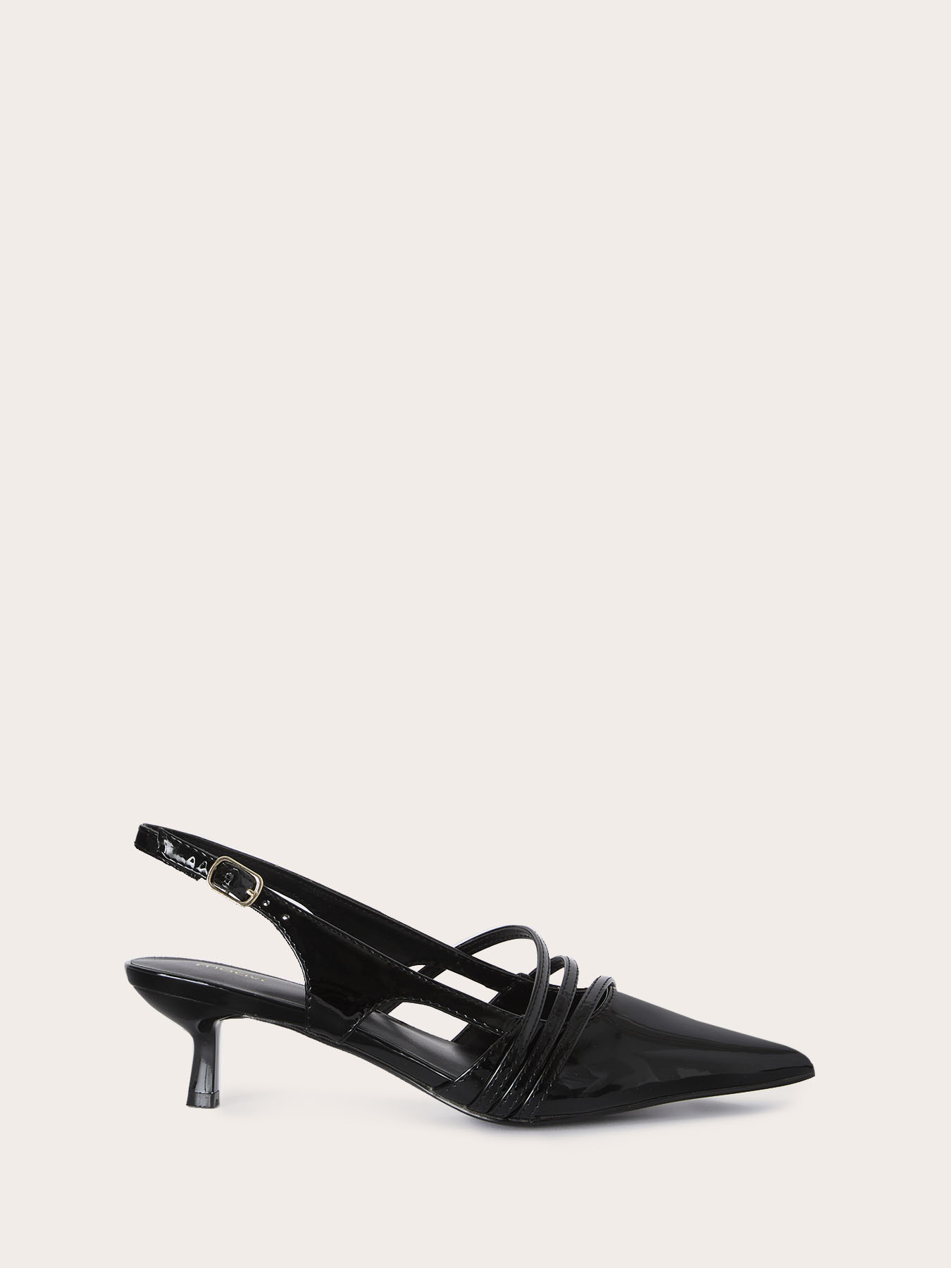 D&eacute;collet&eacute; slingback con listini e tacco kitten image number 1