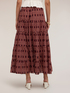 Gonna svasata maxi in voile con stampa geometrica image number 1