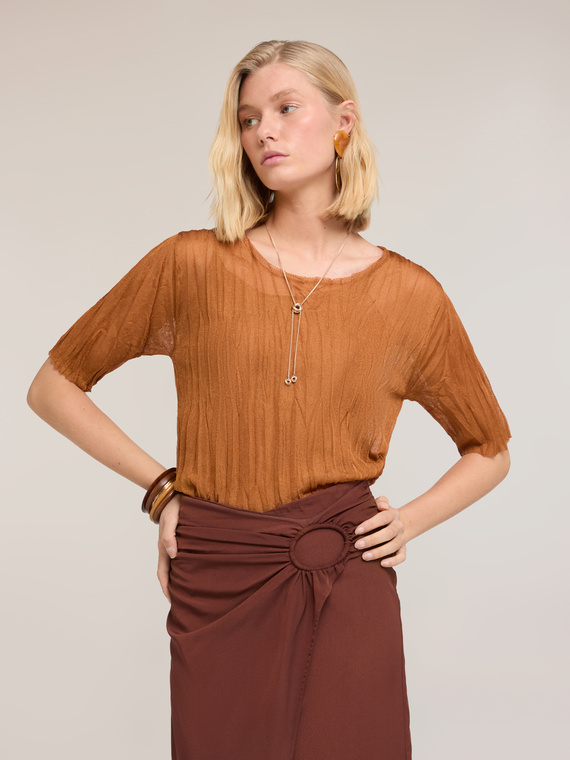Maglia corta effetto stropicciato