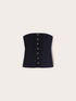 Top bustier in denim con bottoni image number 4