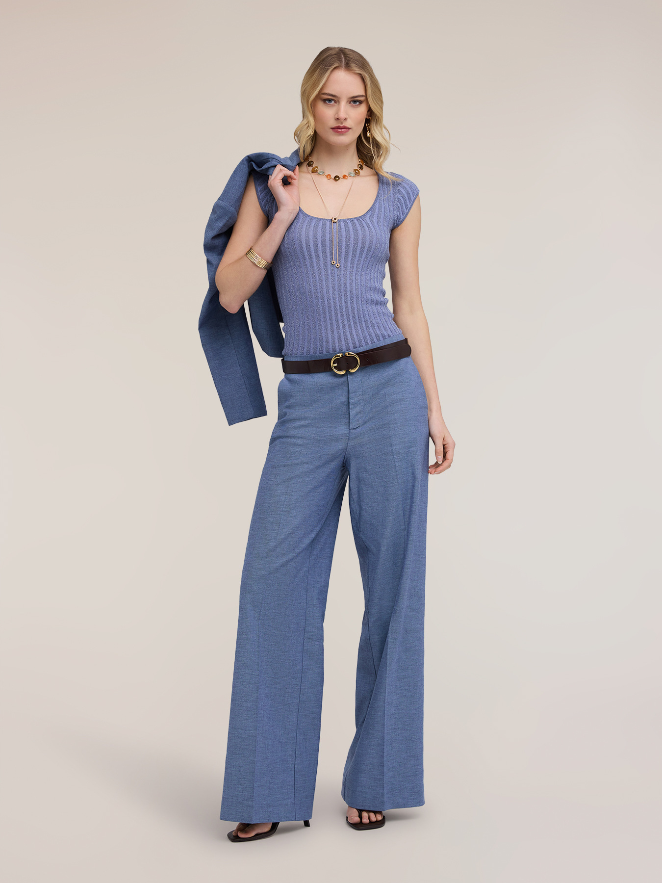 Maglia slim in lurex a coste image number 3