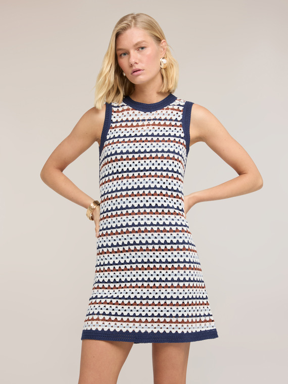 Vestito linea ad A in maglia crochet