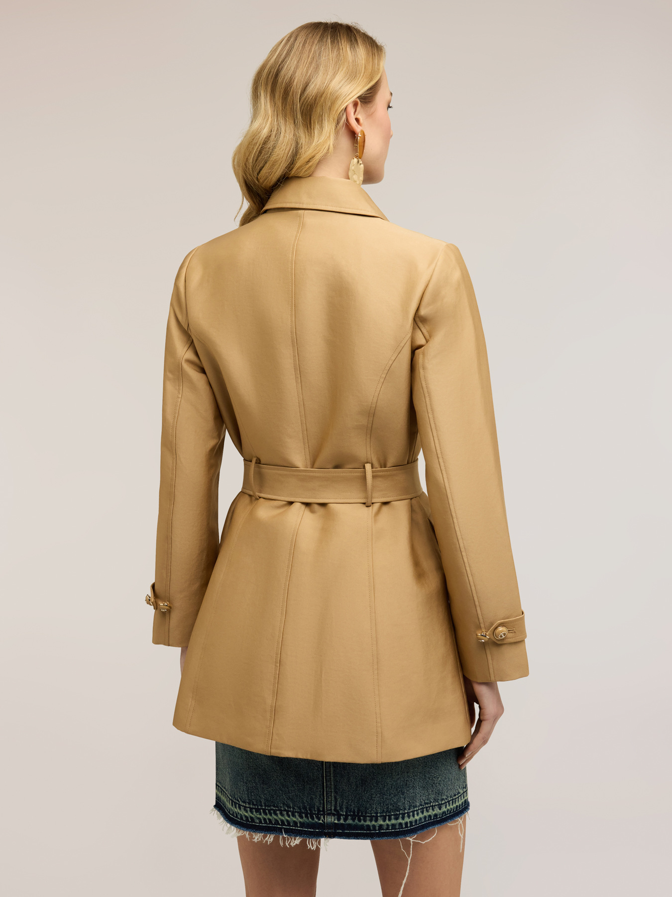 Trench in misto cotone con cintura image number 1