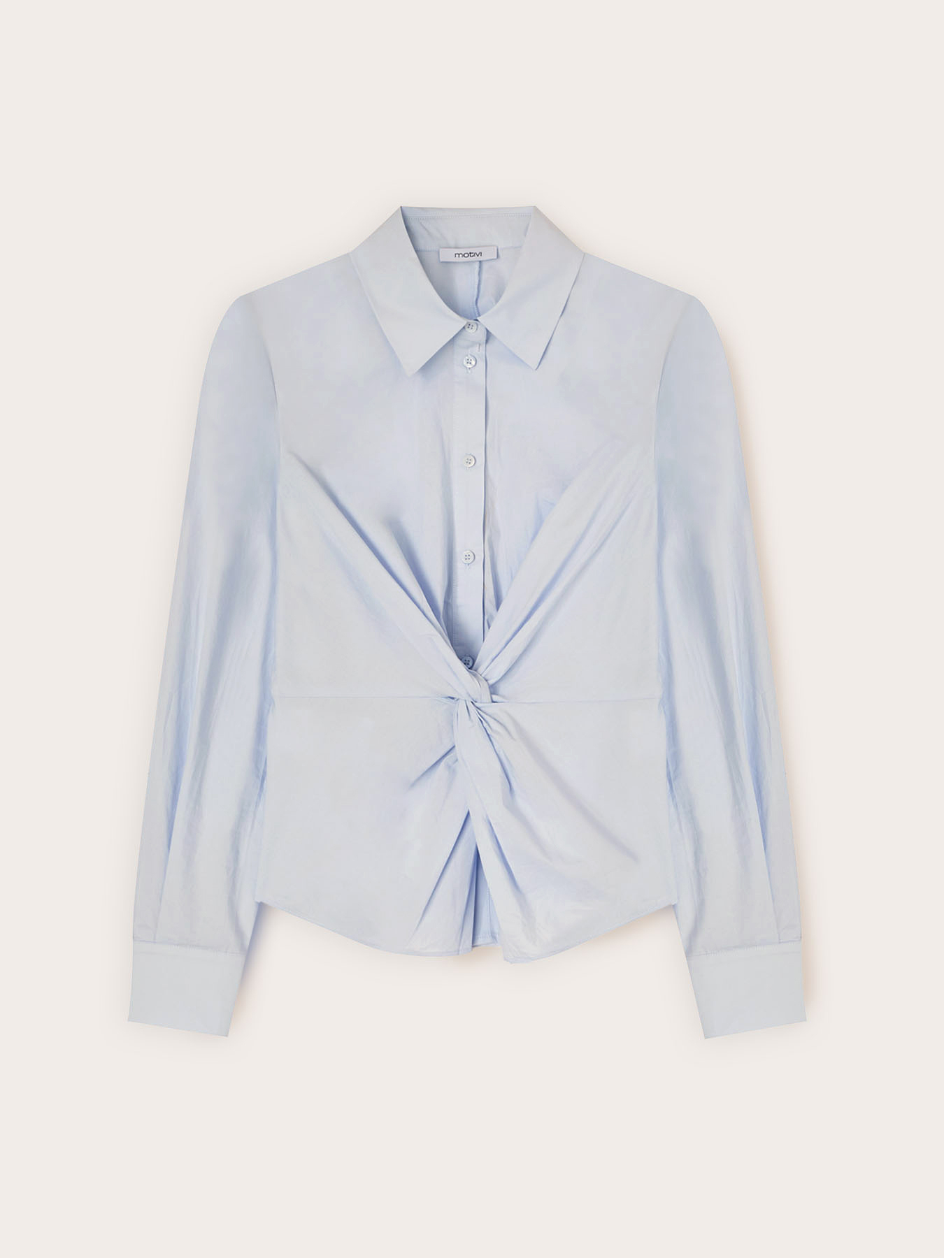 Camicia in popeline con nodo image number 4