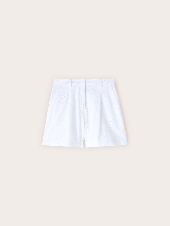 Shorts a vita alta in sangallo