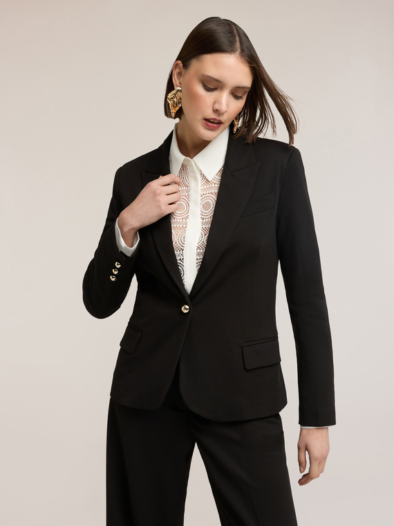 Blazer monopetto con fodera interna a righe