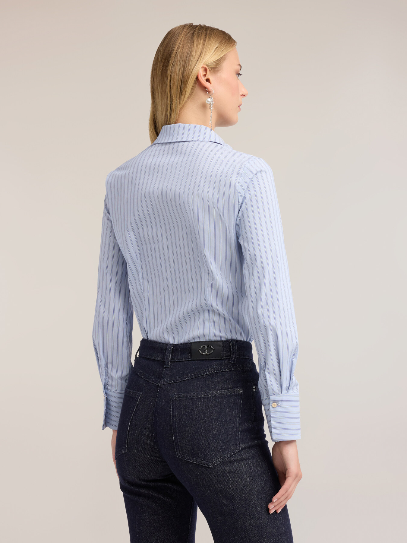 Camicia in popeline a righe image number 1