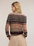 Cardigan corto in maglia traforata a righe image number 2