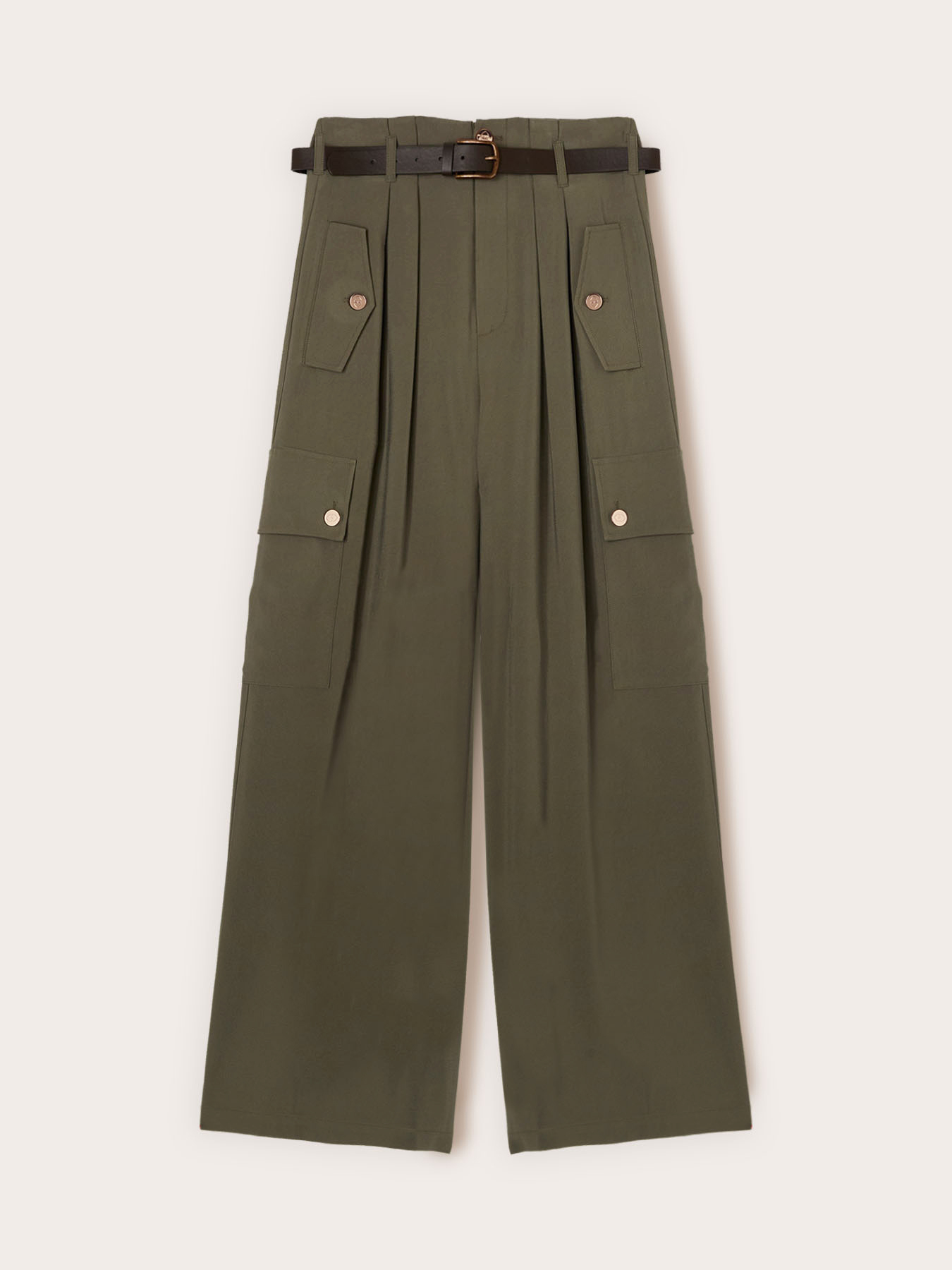 Pantaloni palazzo con tasche cargo image number 4