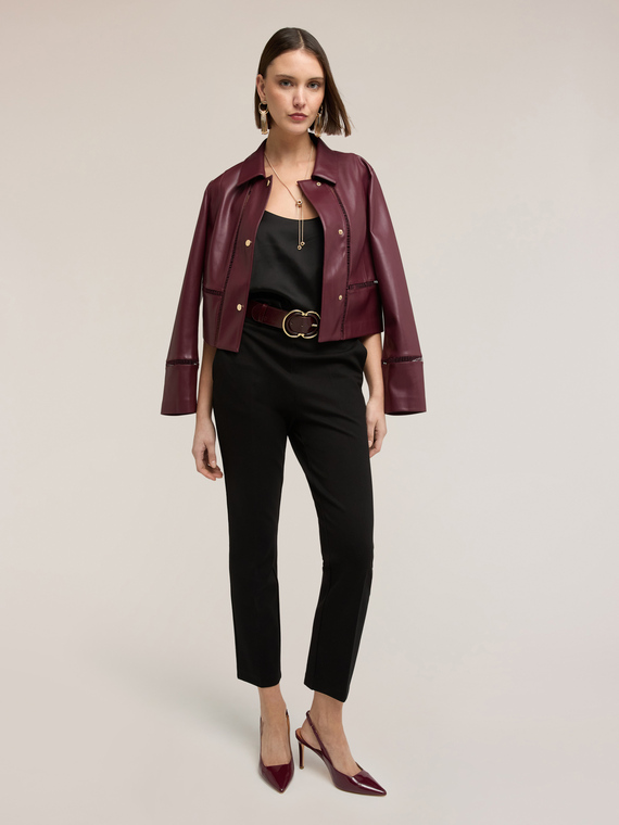 Pantaloni regular in punto milano