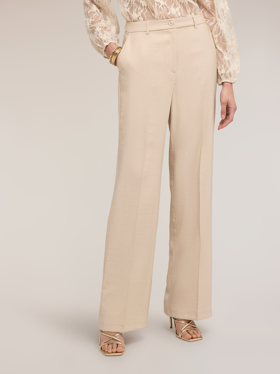 Pantaloni palazzo in misto viscosa