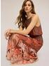 Vestito lungo in raso con stampa tropicale image number 3