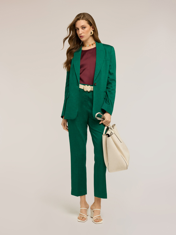 Blazer monopetto misto lino