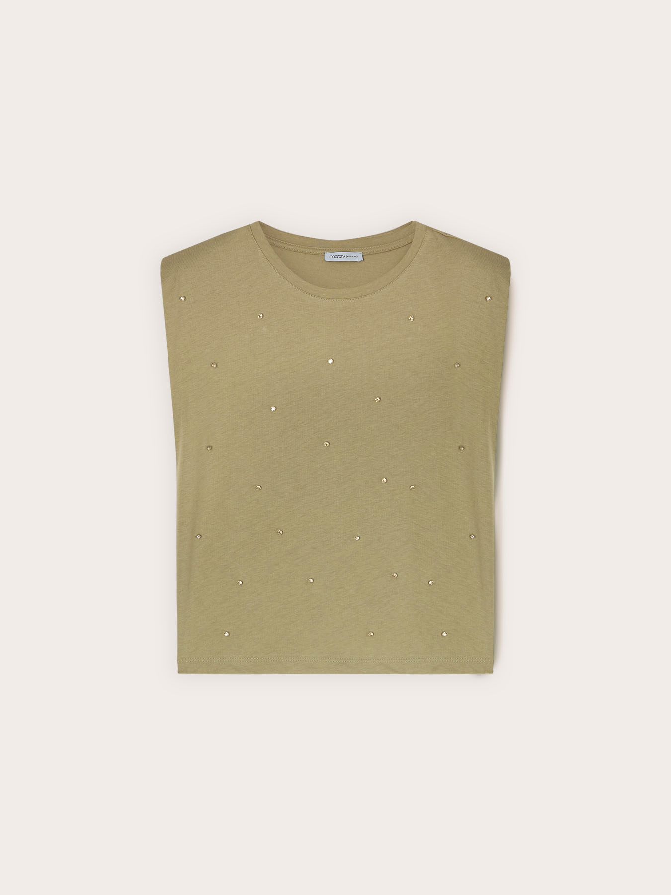 T-shirt con applicazioni di pietre image number 4