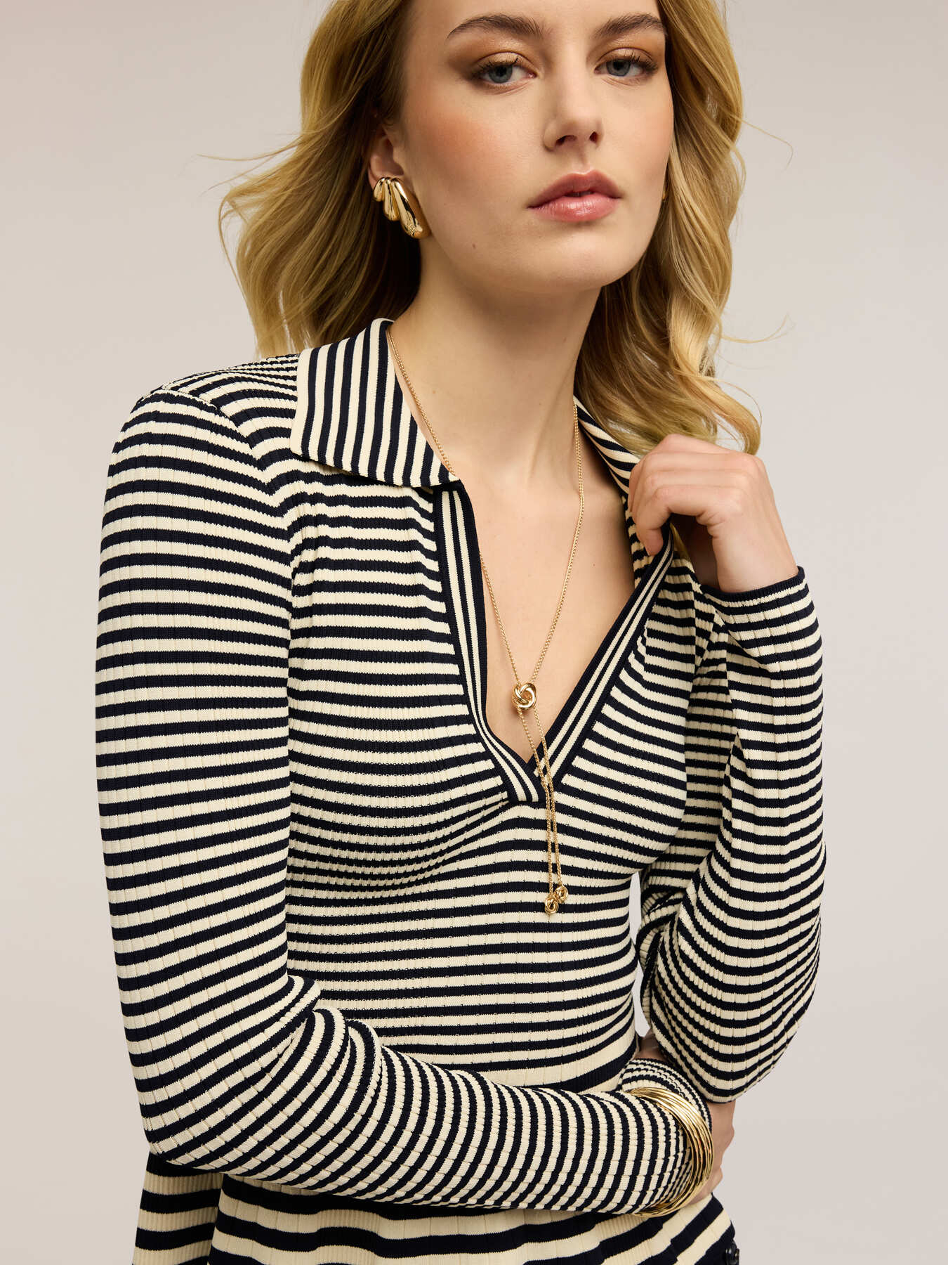 Maglia a righe con peplo image number 2