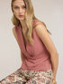 Top scollo a v in georgette image number 0