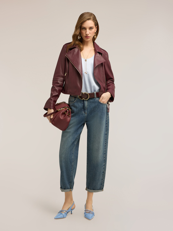 Jeans boyfriend con risvolto