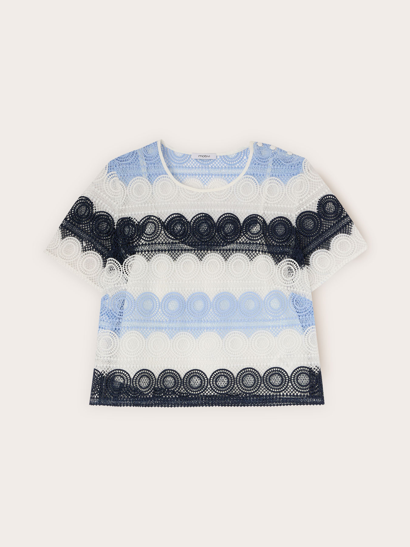 T-shirt in pizzo macram&eacute; image number 4