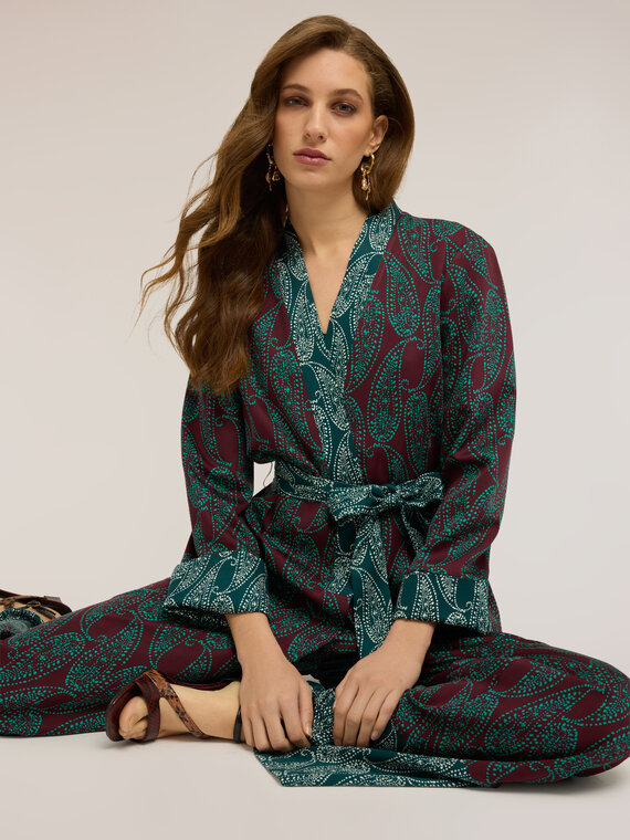 Giacca destrutturata in raso fantasia cashmere