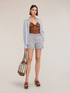 Shorts a righe in misto cotone image number 3