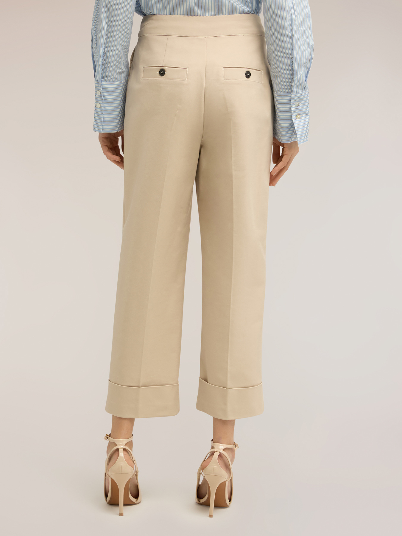 Pantaloni wide in tessuto tecnico misto cotone image number 1
