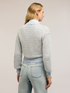 Cardigan corto in maglia lurex traforata image number 1
