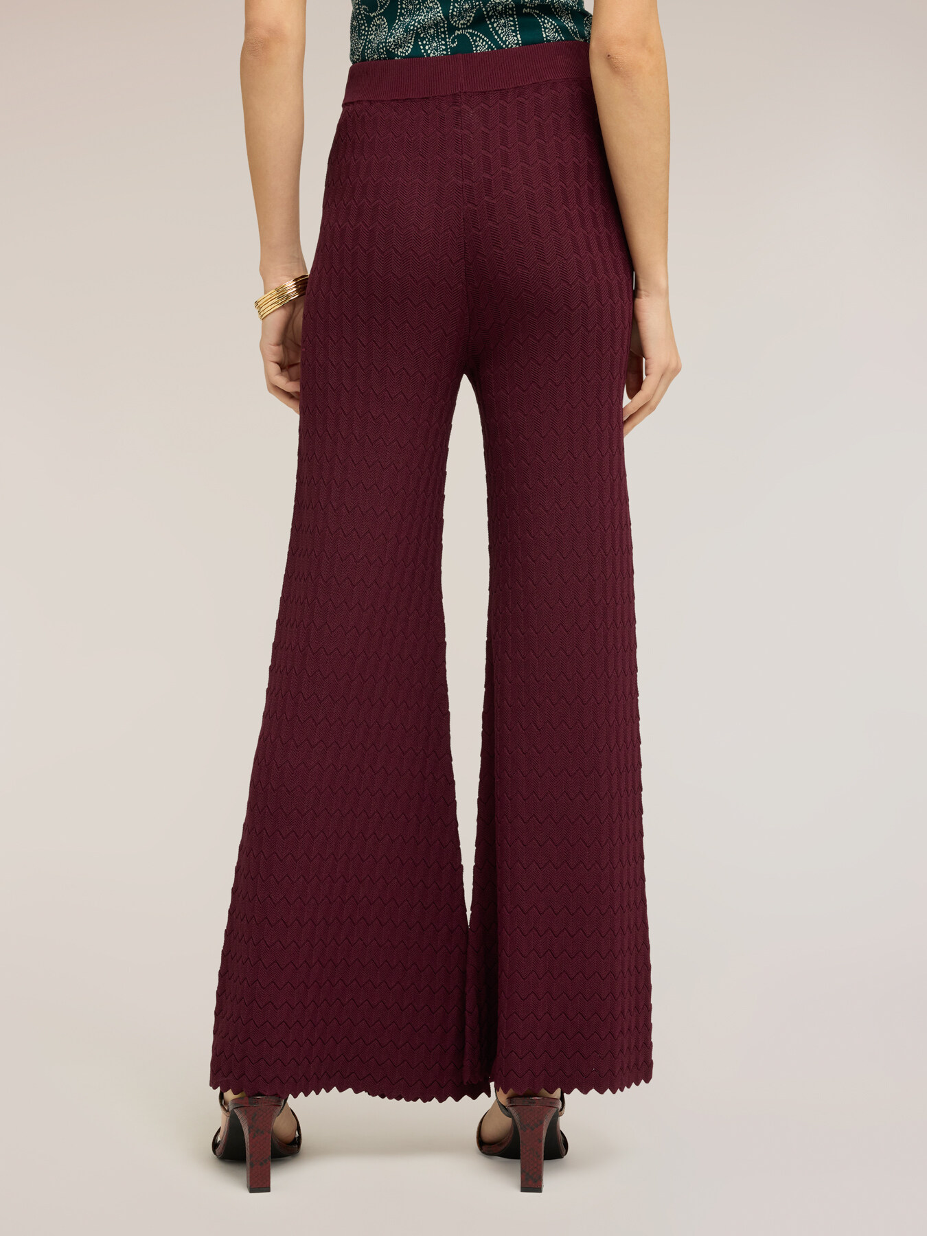 Pantaloni in maglia effetto pizzo image number 1