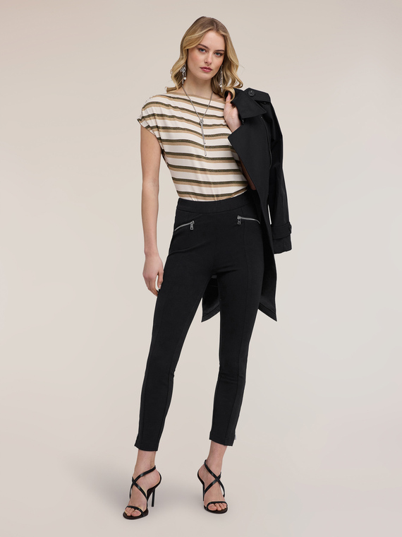 Pantaloni slim in punto milano