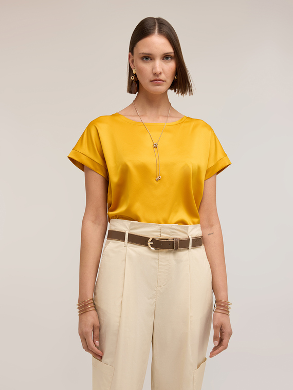 T-shirt bimaterica misto cotone