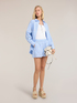 Shorts in popeline a righe con ricami gioiello image number 0