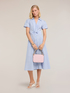 Vestito chemisier midi in popeline a righe image number 0